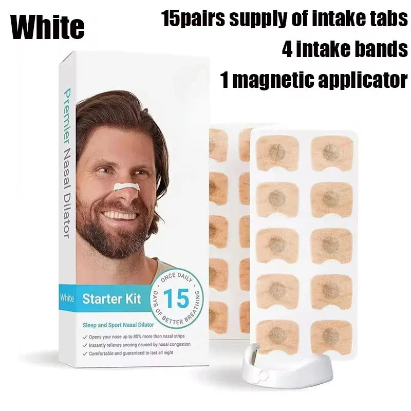 15 Pairs of Magnetic Nasal Strips - Nasal Breathing Dilators Kit for Enhanced Airflow, Improved Sleep Quality, and Snoring Reduction