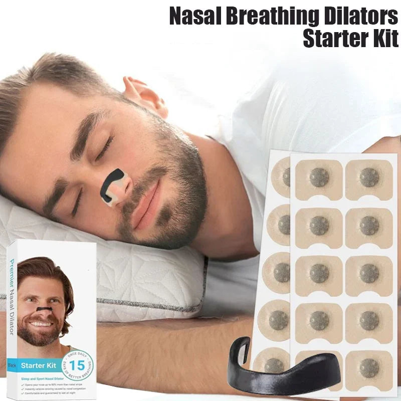 15 Pairs of Magnetic Nasal Strips - Nasal Breathing Dilators Kit for Enhanced Airflow, Improved Sleep Quality, and Snoring Reduction