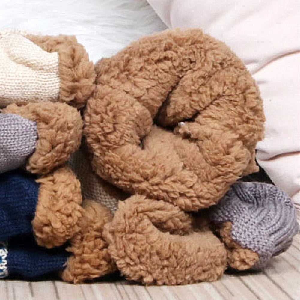Indoor Winter Fleece Slippers for Men and Women - Non-Slip Knitted Socks for Home and Bedroom Comfort