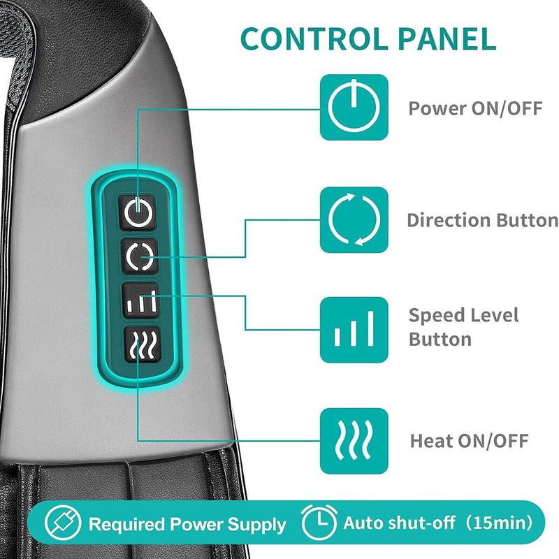 Nekteck Shiatsu Electric Neck and Back Massager with Heat Therapy for Deep Tissue Relief and Muscle Relaxation