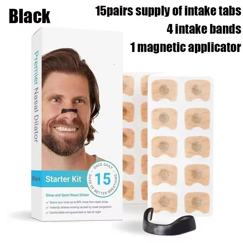15 Pairs of Magnetic Nasal Strips - Nasal Breathing Dilators Kit for Enhanced Airflow, Improved Sleep Quality, and Snoring Reduction