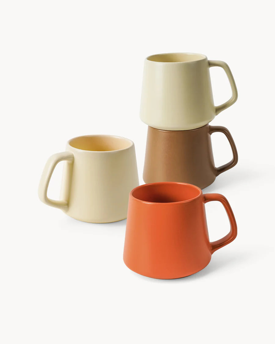 Coffee Mugs Set of 4 / Large Ceramic Coffee Cups (420 ml) - Mug for Cappuccino, Tea, Espresso - Microwave and Dishwasher Safe - Luxe Collection