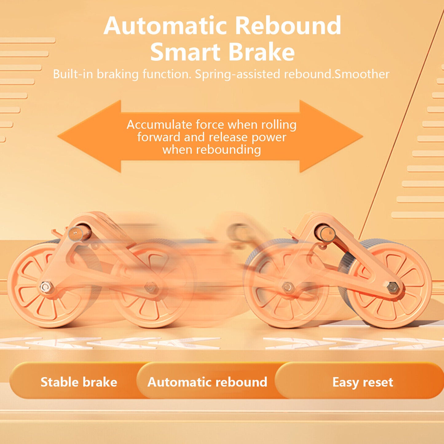Automatic Rebound Abdominal Wheel with Elbow Support and Anti-Slip Design for Enhanced Fitness Training