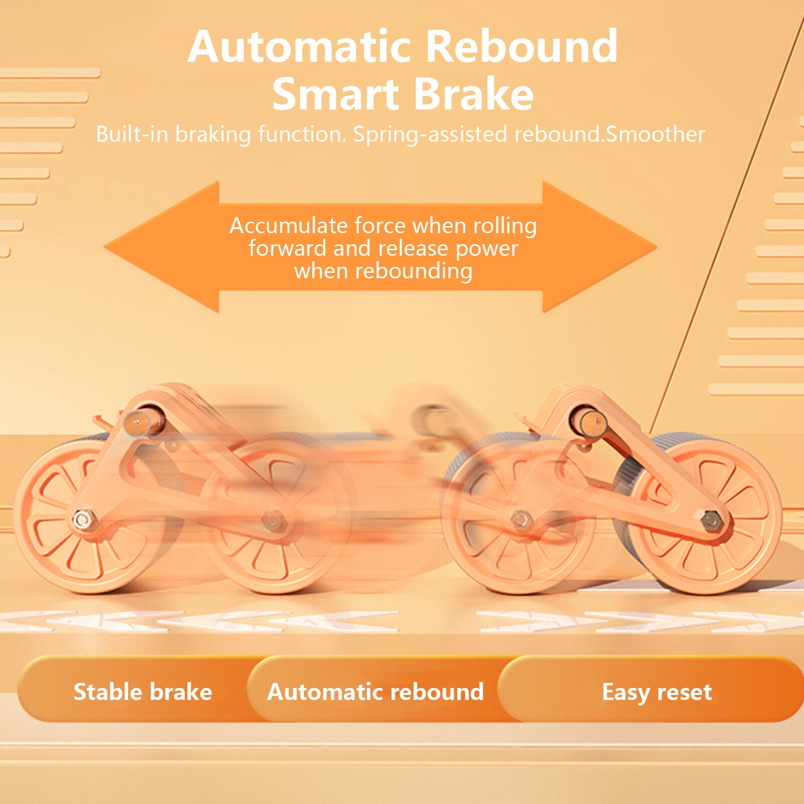 Automatic Rebound Abdominal Wheel with Elbow Support and Anti-Slip Design for Enhanced Fitness Training