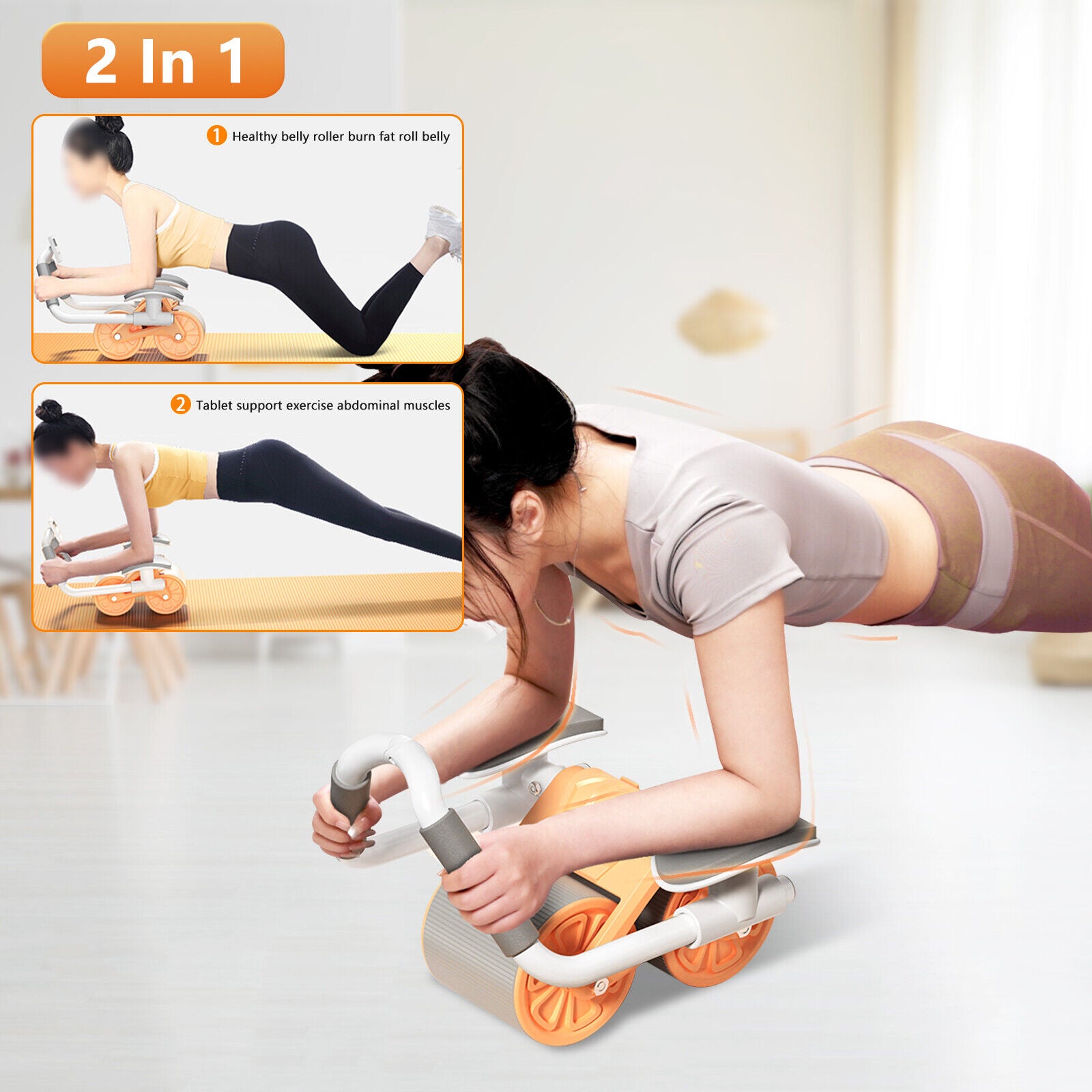 Automatic Rebound Abdominal Wheel with Elbow Support and Anti-Slip Design for Enhanced Fitness Training