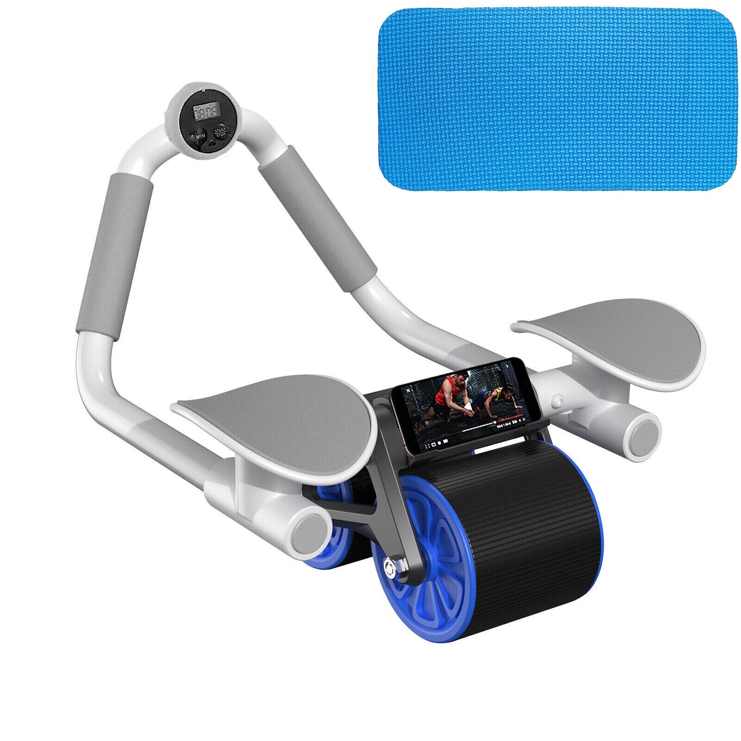 Automatic Rebound Abdominal Wheel with Elbow Support and Anti-Slip Design for Enhanced Fitness Training