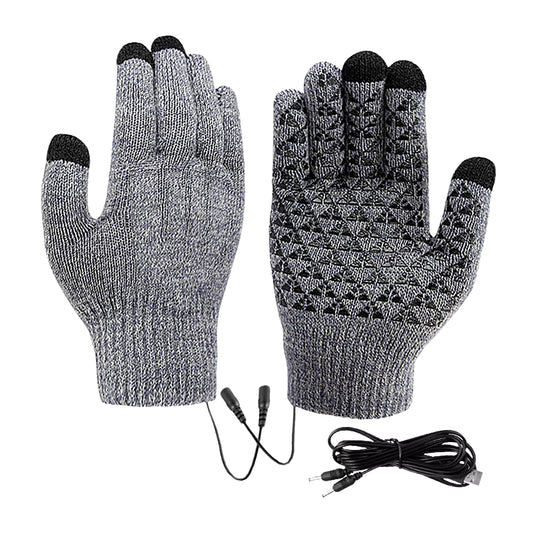 Electric Heated Gloves for Winter - USB Rechargeable Touch Screen Gloves for Motorcycling, Snowboarding, and Cycling
