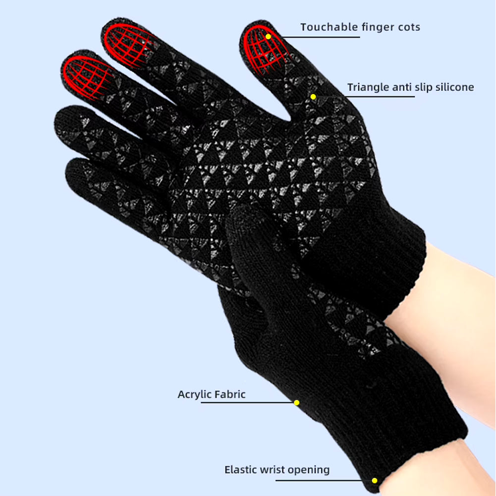 Electric Heated Gloves for Winter - USB Rechargeable Touch Screen Gloves for Motorcycling, Snowboarding, and Cycling
