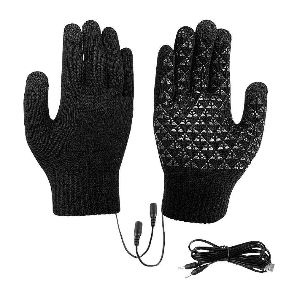Electric Heated Gloves for Winter - USB Rechargeable Touch Screen Gloves for Motorcycling, Snowboarding, and Cycling