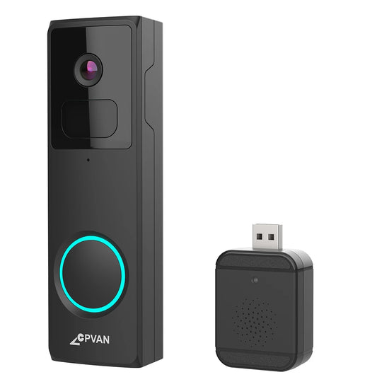 CPVAN 2.4G Wireless WiFi Video Doorbell with 1080P HD Camera and AI-Enhanced Night Vision Security Features