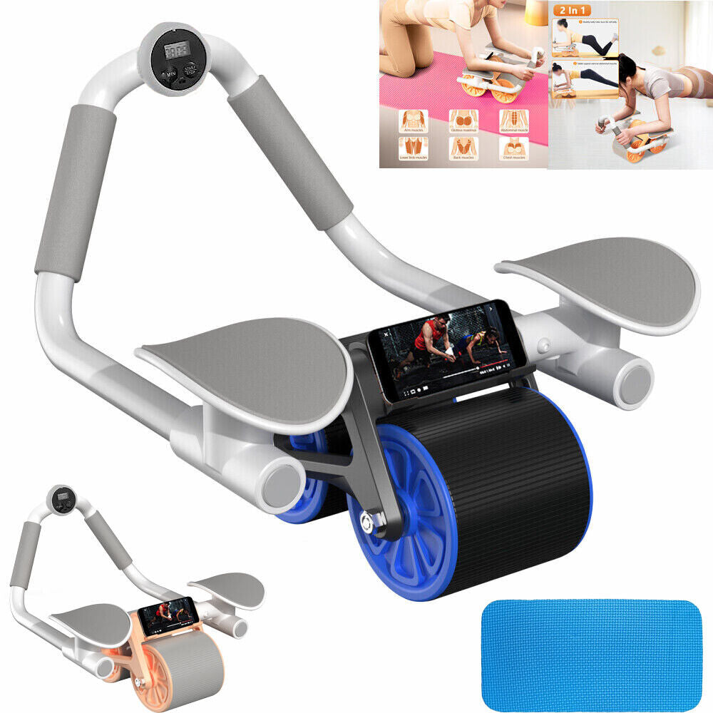 Automatic Rebound Abdominal Wheel with Elbow Support and Anti-Slip Design for Enhanced Fitness Training