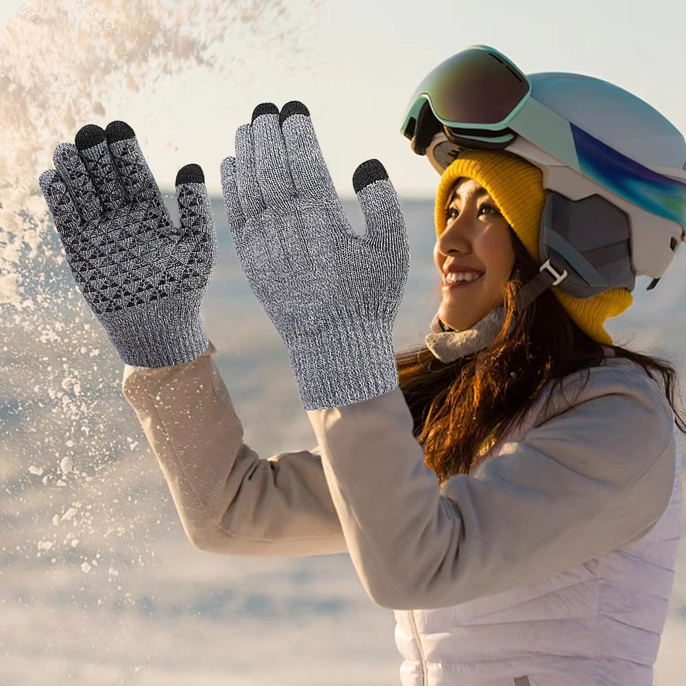 Electric Heated Gloves for Winter - USB Rechargeable Touch Screen Gloves for Motorcycling, Snowboarding, and Cycling