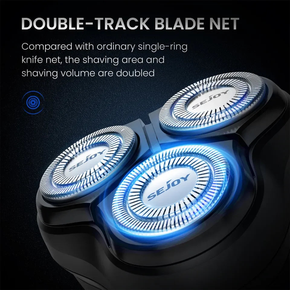 Men's Electric Razor with 3D Rotary Shaving Technology and Pop-Up Beard Trimmer, Rechargeable