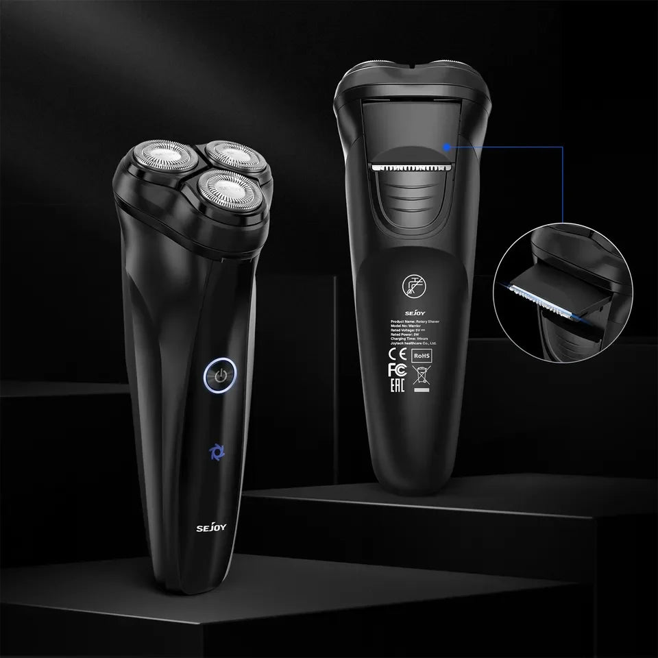 Men's Electric Razor with 3D Rotary Shaving Technology and Pop-Up Beard Trimmer, Rechargeable