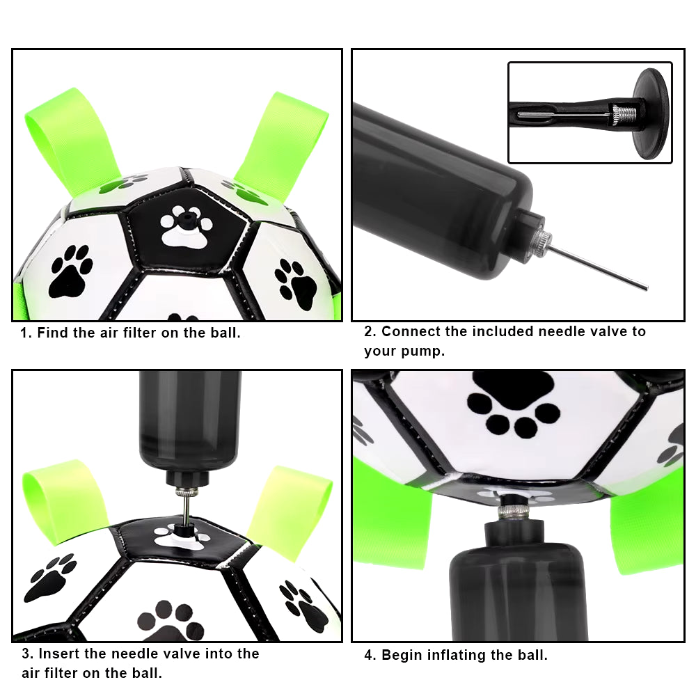 Interactive Pet Football Toys with Grab Tabs - Dog Chew Balls for Outdoor Training, 15cm