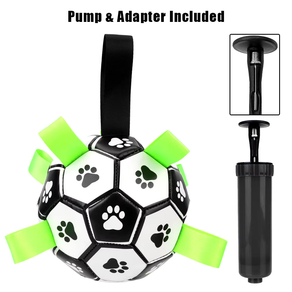 Interactive Pet Football Toys with Grab Tabs - Dog Chew Balls for Outdoor Training, 15cm