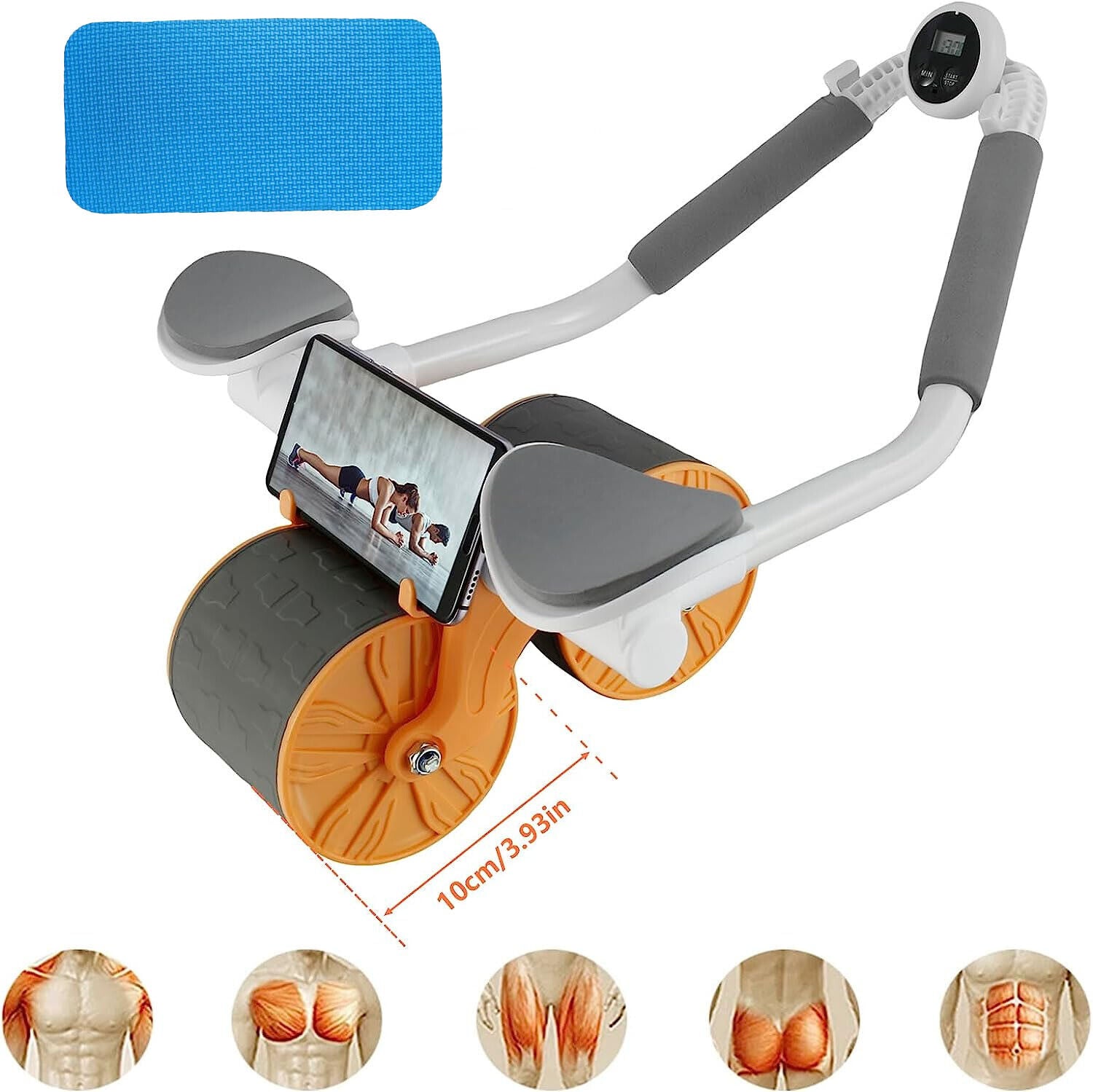 Automatic Rebound Abdominal Wheel with Elbow Support and Anti-Slip Design for Enhanced Fitness Training